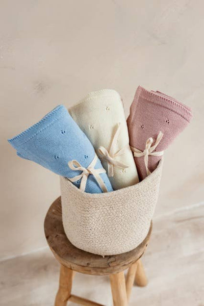 100% Merino wool baby blanket - Pink