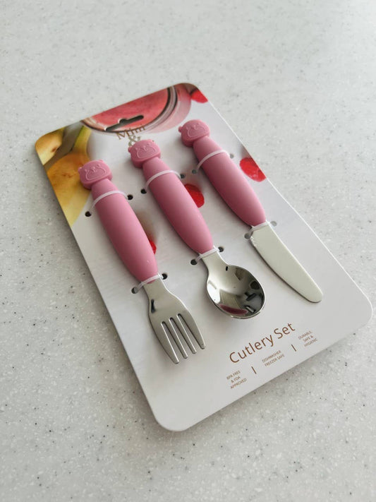 Mini & Me Metal Cutlery Set Guava