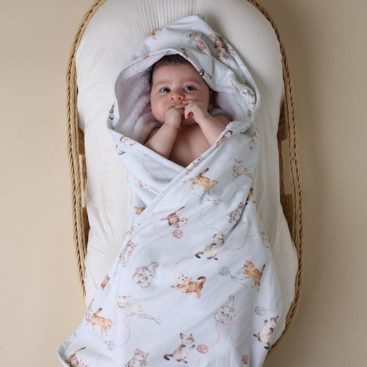 Kittens Organic Hooded Baby Towel