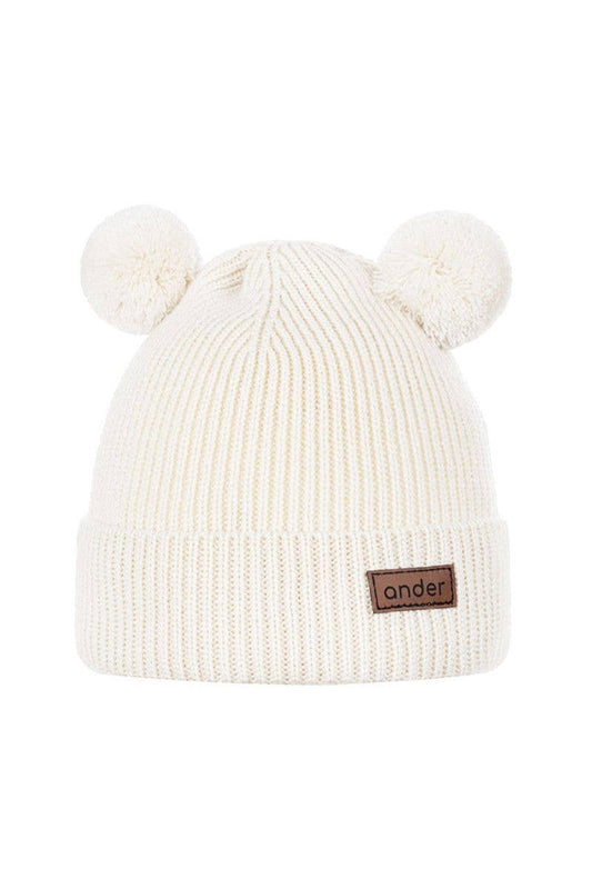 100% Merino Teddy Knited beanie - Off-White