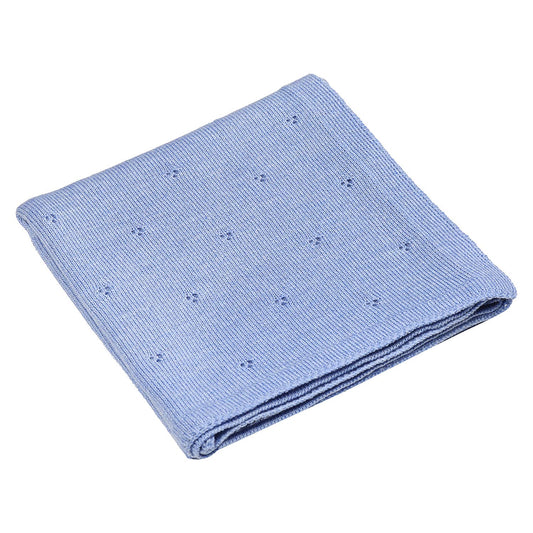 100% Merino Wool Baby Blanket - Blue