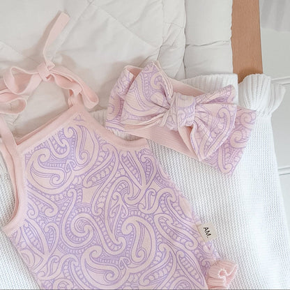 The Wolf Summer Frill Tie Romper - Petal & Bloom