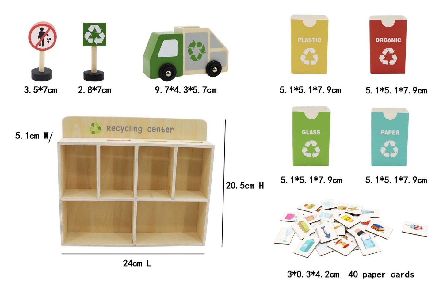 Wooden Recycling Centre Play Set