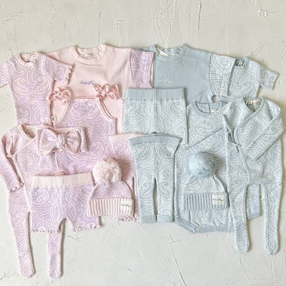 The Wolf Ribbed knit Onesie - Sky