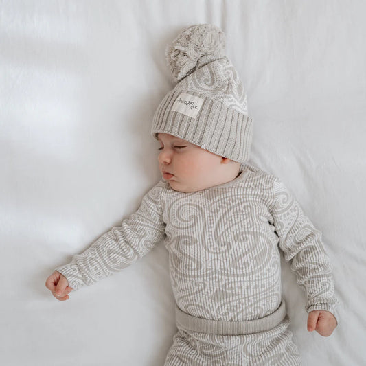 The Wolf Ribbed knit bodysuit - Pebble