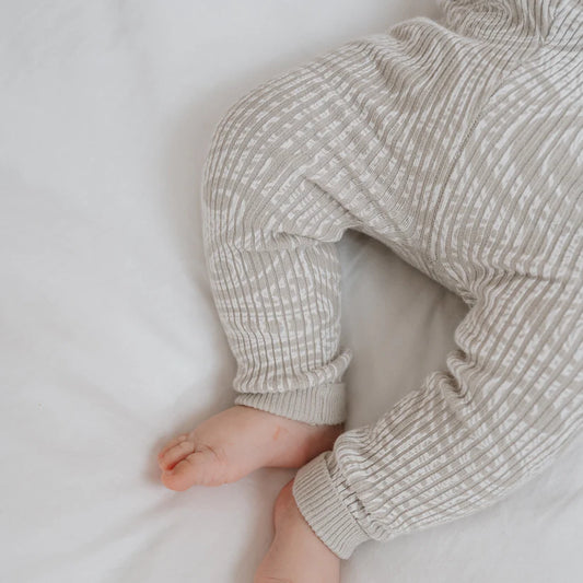 The Wolf Ribbed knit leggings - Pebble