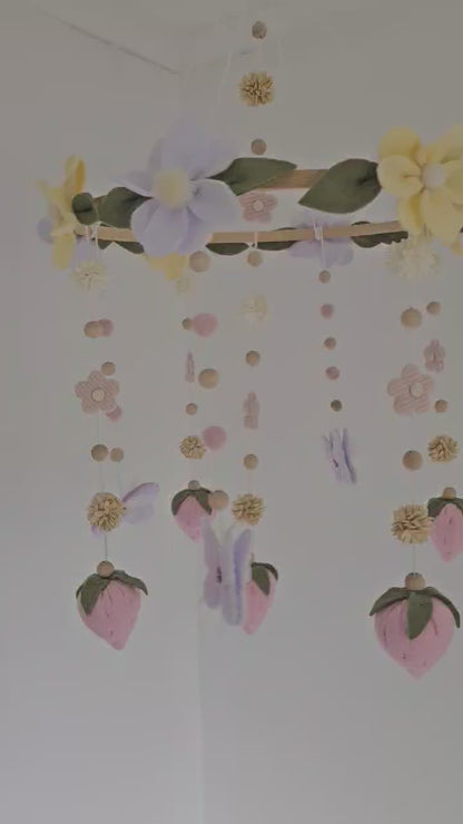 Butterfly & Strawberry Dreams Mobile