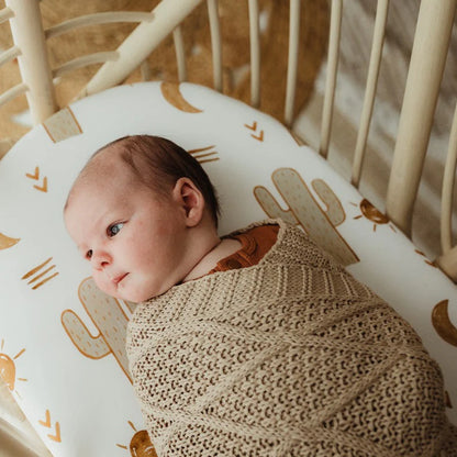 Taupe Organic Knitted Blanket